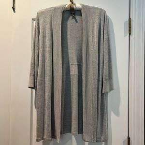 Chico’s elbow length gray cardigan.